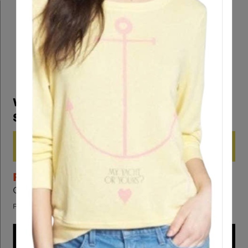 Wildfox Beach Sweater Yellow - My yacht or yours - M